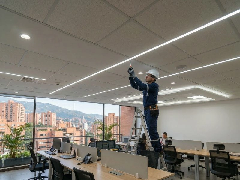 Instalación de iluminación LED comercial en Medellín
